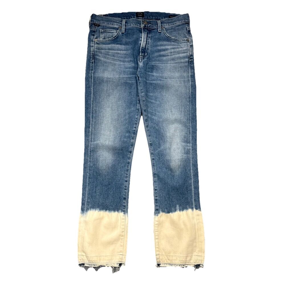 Citizens of Humanity Agnes Crop Mid Rise Straight Jeans 25 (27x25.5) Blue Womens